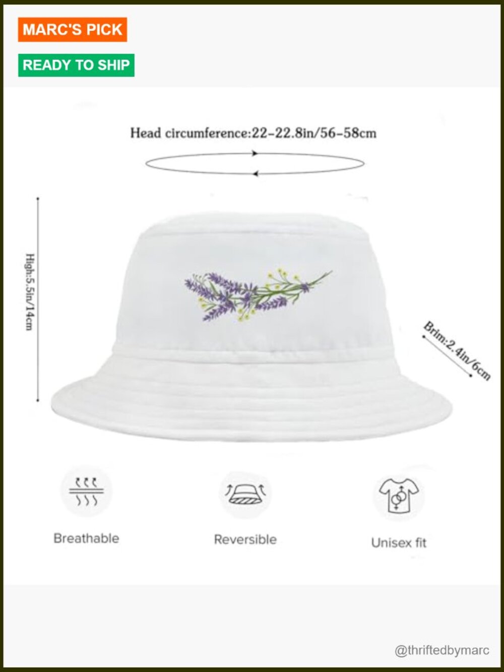 Fun Floral Bucket Hat Unisex Summer Fishing Sun Hat - Picture 6 of 7